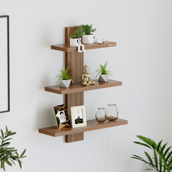 Spunky Wooden Wall Shelves for Living Room | Wall Shelf for Home Decor Items | Floating Book Rack for Study Room or Office
